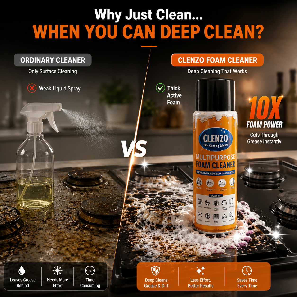 Clenzo Multipurpose Foam Cleaner| BOGO Offer