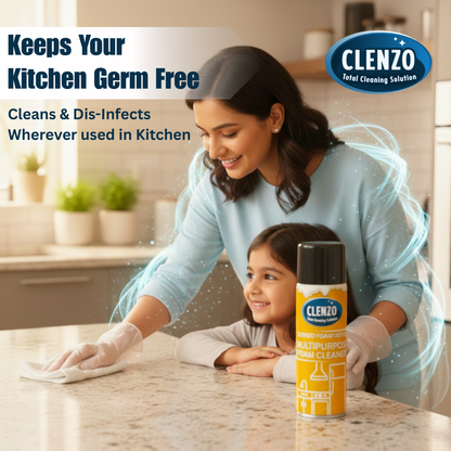 Clenzo Foamtastic | India's 1st 100% Natural Kitchen Foam Cleaner & Disinfectant